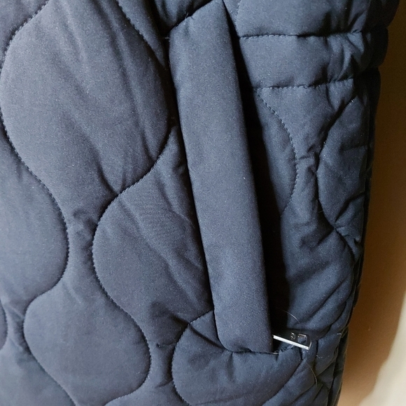 Effortless City Style DKNY Quilted Winter Coat Longline Black Warm Outerwear M - Picture 5 of 8